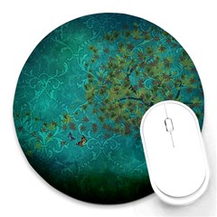 Tree In The Wind Round Mousepads by WensdaiAmbrose