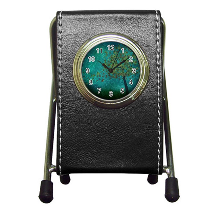 Tree In The Wind Pen Holder Desk Clock