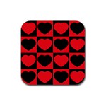 Royal Hearts Rubber Coaster (Square)  Front