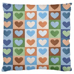 Hearts Aplenty Large Flano Cushion Case (two Sides) by WensdaiAmbrose