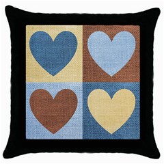 4 Hearts Aplenty Throw Pillow Case (black) by WensdaiAmbrose