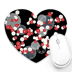 Plumflower Heart Mousepads by WensdaiAmbrose