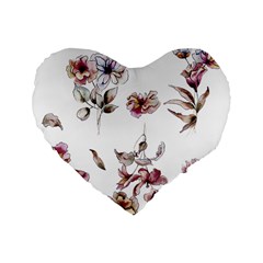 Purple Flowers Bring Cold Showers Standard 16  Premium Heart Shape Cushions by WensdaiAmbrose