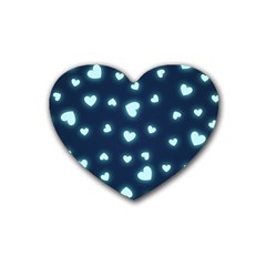 Light Blue Hearts Rubber Coaster (heart)  by WensdaiAmbrose