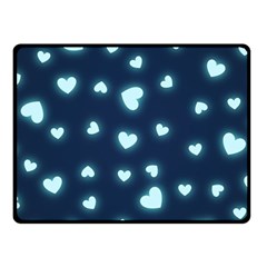 Light Blue Hearts Fleece Blanket (small) by WensdaiAmbrose