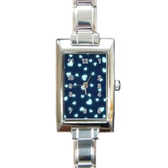 Light Blue Hearts Rectangle Italian Charm Watch by WensdaiAmbrose