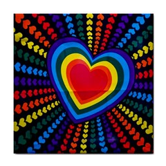 Rainbow Pop Heart Tile Coasters by WensdaiAmbrose