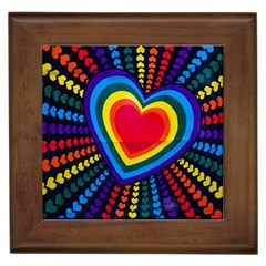 Rainbow Pop Heart Framed Tiles by WensdaiAmbrose