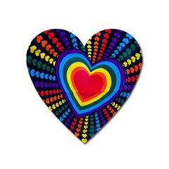 Rainbow Pop Heart Heart Magnet by WensdaiAmbrose