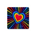 Rainbow Pop Heart Square Magnet Front