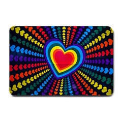 Rainbow Pop Heart Small Doormat  by WensdaiAmbrose