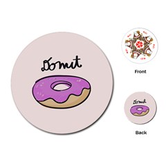 Donuts Sweet Food Playing Cards (round) by Mariart