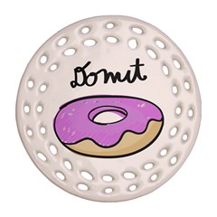 Donuts Sweet Food Round Filigree Ornament (two Sides)