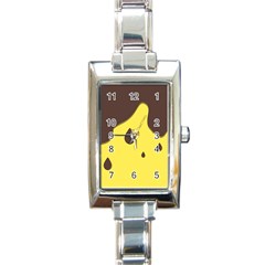 Chocolate Yellow Cake Banana Rectangle Italian Charm Watch