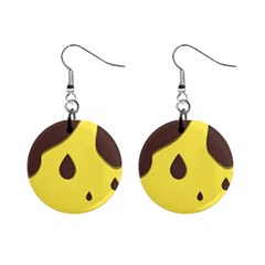 Chocolate Yellow Cake Banana Mini Button Earrings