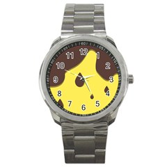 Chocolate Yellow Cake Banana Sport Metal Watch