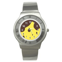 Chocolate Yellow Cake Banana Stainless Steel Watch