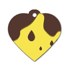 Chocolate Yellow Cake Banana Dog Tag Heart (Two Sides)