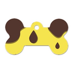 Chocolate Yellow Cake Banana Dog Tag Bone (One Side)