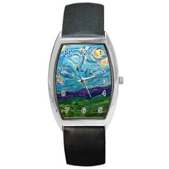 A Very Very Starry Night Barrel Style Metal Watch