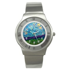 A Very Very Starry Night Stainless Steel Watch