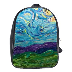 A Very Very Starry Night School Bag (xl) by arwwearableart