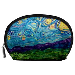 A Very Very Starry Night Accessory Pouch (large) by arwwearableart