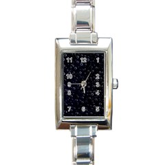 Blued Dark Bubbles Print Rectangle Italian Charm Watch by dflcprintsclothing