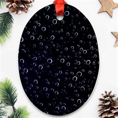 Blued Dark Bubbles Print Ornament (oval) by dflcprintsclothing