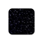 Blued Dark Bubbles Print Rubber Square Coaster (4 pack)  Front