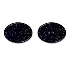 Blued Dark Bubbles Print Cufflinks (oval) by dflcprintsclothing