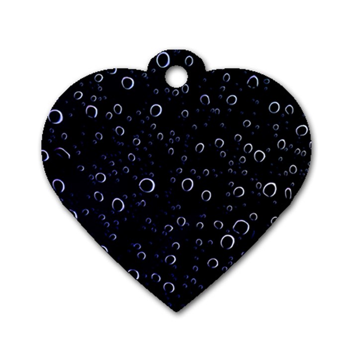 Blued Dark Bubbles Print Dog Tag Heart (Two Sides)