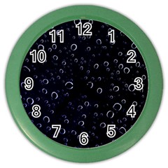 Blued Dark Bubbles Print Color Wall Clock by dflcprintsclothing