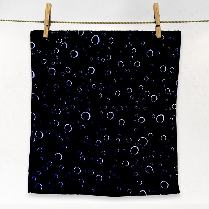 Blued Dark Bubbles Print Face Towel