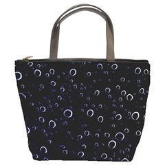 Blued Dark Bubbles Print Bucket Bag by dflcprintsclothing