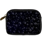 Blued Dark Bubbles Print Digital Camera Leather Case Front