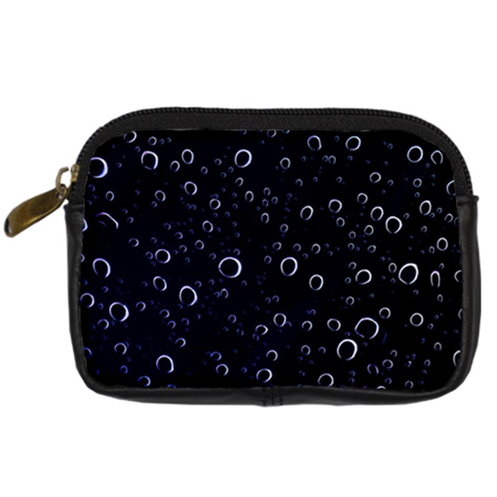 Blued Dark Bubbles Print Digital Camera Leather Case