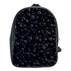 Blued Dark Bubbles Print School Bag (large)