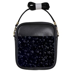 Blued Dark Bubbles Print Girls Sling Bag by dflcprintsclothing