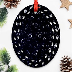 Blued Dark Bubbles Print Ornament (oval Filigree) by dflcprintsclothing