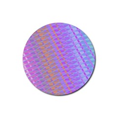 Diagonal Line Design Art Rubber Coaster (round) 