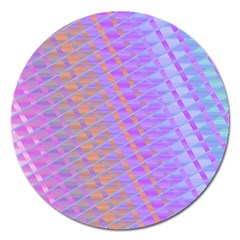 Diagonal Line Design Art Magnet 5  (round)