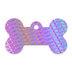 Diagonal Line Design Art Dog Tag Bone (two Sides)