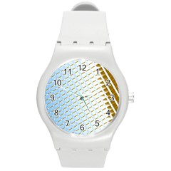 Diagonal Seamless Line Design Round Plastic Sport Watch (m) by LoolyElzayat