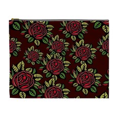 Roses Red Cosmetic Bag (xl) by WensdaiAmbrose