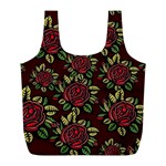 Roses Red Full Print Recycle Bag (L) Front