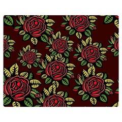 Roses Red Double Sided Flano Blanket (medium)  by WensdaiAmbrose