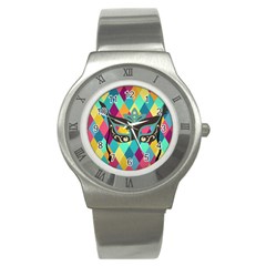 Mardi Gras Stainless Steel Watch by WensdaiAmbrose