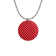 Red Hot Polka Dots 1  Button Necklace by WensdaiAmbrose