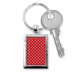 Red Hot Polka Dots Key Chains (rectangle)  by WensdaiAmbrose